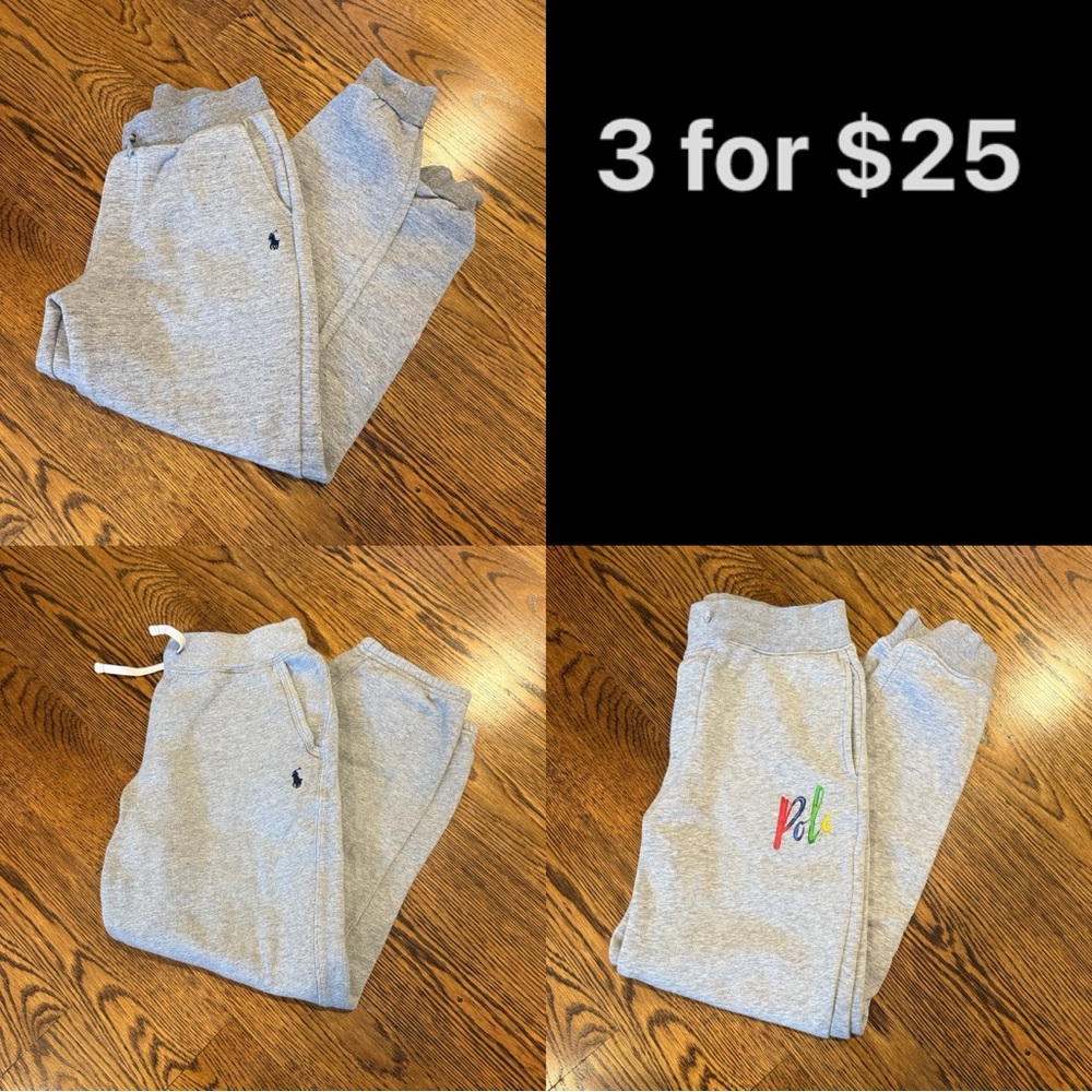 3 for $25 Ralph Lauren Light Gray Boys Joggers Size M